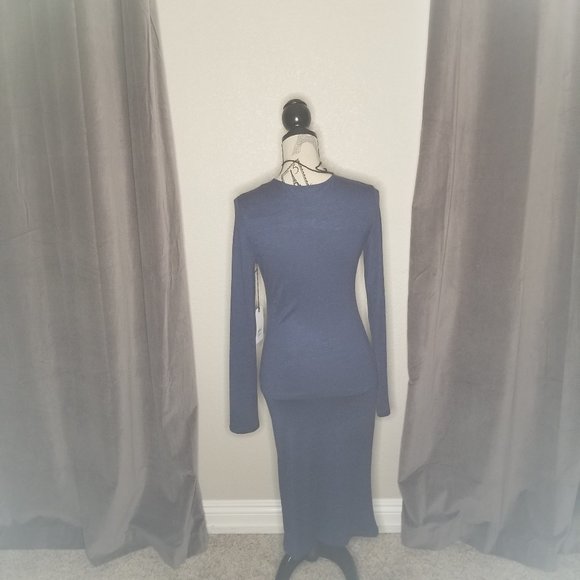 Leith Navy, Ruched, Midi Dress - Picture 6 of 11